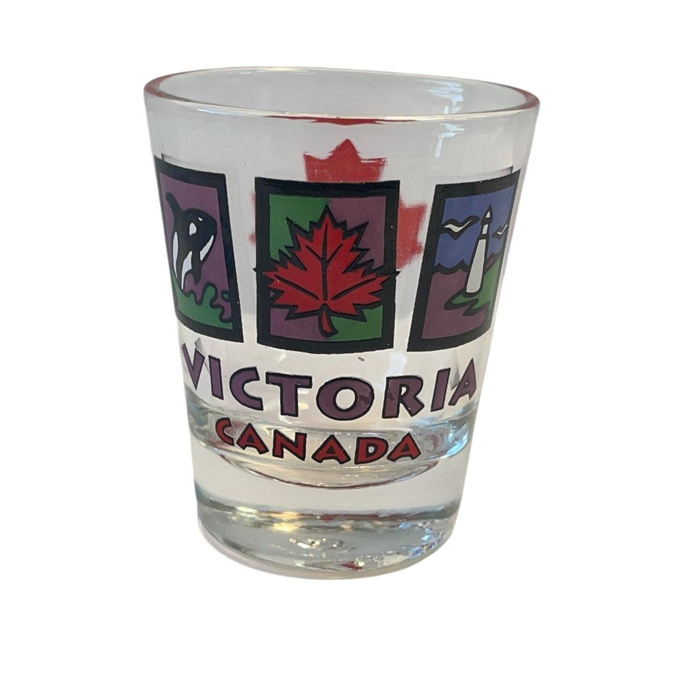 Victoria‎ Canada Maple Leaf Orca Lighthouse Souvenir Shot Glass Glassware